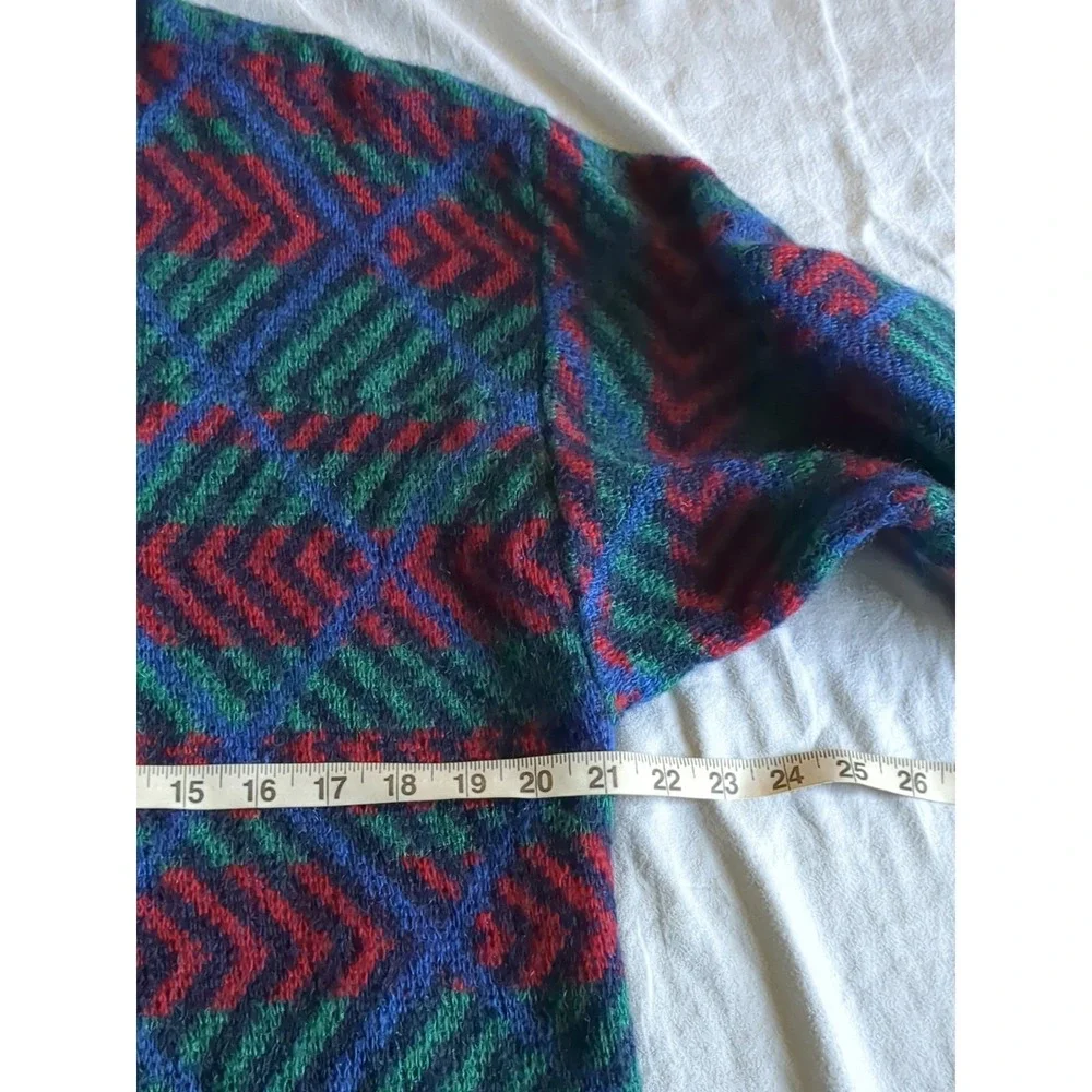 Vtg Yves Saint Laurent‎ Kid Mohair Sweater Multicolor Pullover Mock Neck
